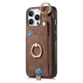 thumbnail image 2 of For iPhone 16 Pro Case Card Slots Leather+TPU Phone Cover with Ring Buckle - Green, 2 of 5