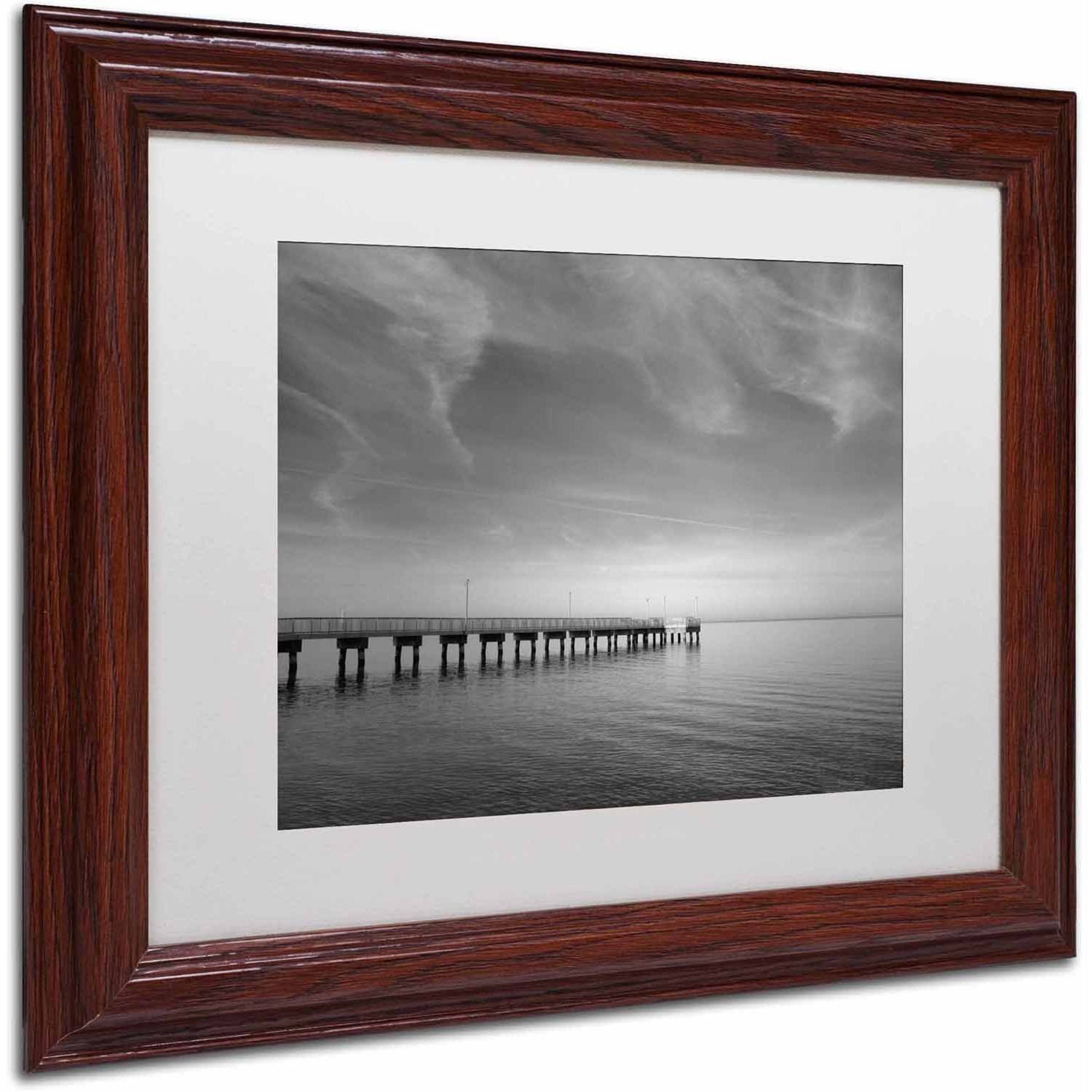 Trademark Fine Art 'End of the Pier' Canvas Art by PIPA Fine Art, White Matte, Wood Frame