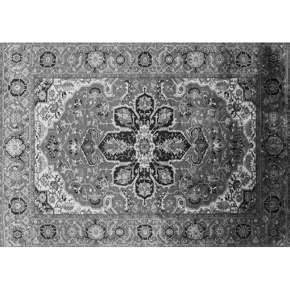 Ahgly Company Indoor Rectangle Oriental Gray Industrial Area Rugs, 6' x 9'