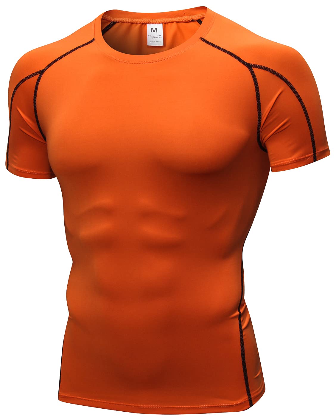 Queerier Men's Compression Shirts Short Sleeve Workout TShirt Cool Dry Undershirts Baselayer