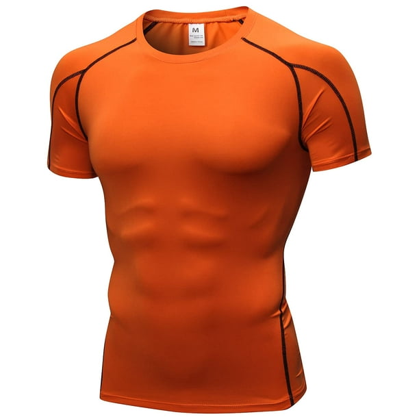 Queerier Men's Compression Shirts Short Sleeve Workout TShirt Cool Dry Undershirts Baselayer