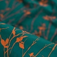 thumbnail image 4 of Chanasya Premium Printed Bramble Leaf Teal Duvet Cover Set - Duvet Cover (90” x 90”) & 2 Pillow Shams (20” x 26”) - 3-Piece Set, Queen Size, Printed Bramble Leaf Teal, 4 of 7
