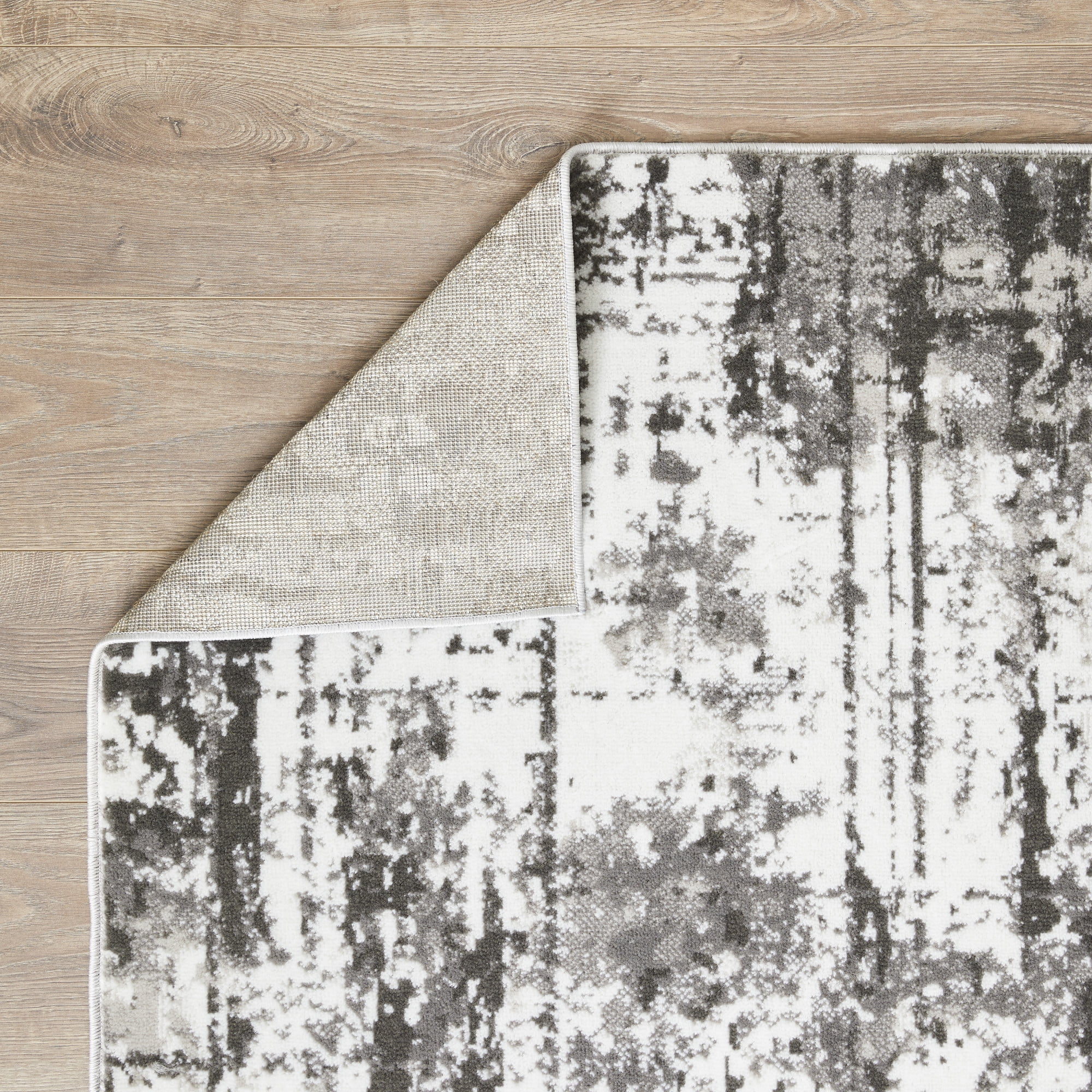 Loomaknoti Rhane Vailin 4' x 6' Gray Abstract Indoor Area Rug