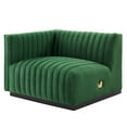 thumbnail image 4 of Modway Conjure Channel Tufted Performance Velvet Sofa in Black Emerald, 4 of 10