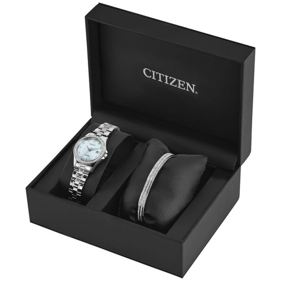 Citizen Eco-Drive Women's Silhouette Crystal Watch Box Set - EW1841-66D