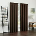 thumbnail image 2 of Eclipse Samara Solid Color Blackout Rod Pocket Single Curtain Panel, Espresso, 42" W x 63" L, 2 of 7