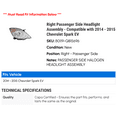 thumbnail image 2 of Right Passenger Side Headlight Assembly - Compatible with 2014 - 2015 Chevy Spark EV, 2 of 2