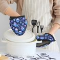 thumbnail image 2 of Skull blue crystal flower Oven Mitts Heat Resistant - Soft Lining Silicone Mini Oven Mitts with HangingLoop, Kitchen Oven Gloves Heat Resistant 500℉ for Cooking Baking Microwave, 2 of 7