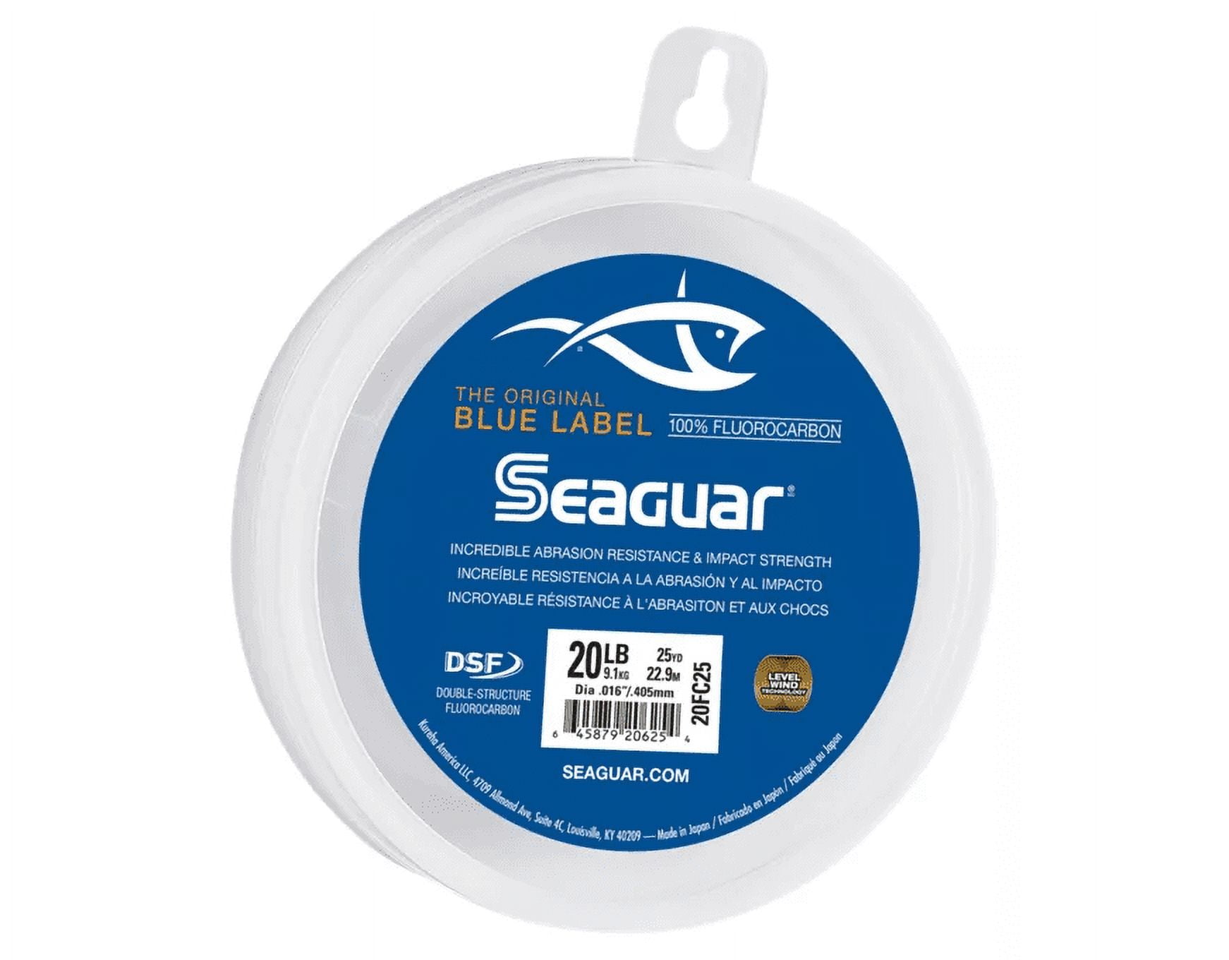 Seaguar Blue Label 100% Flourocarbon Fishing Line (DSF), 40lbs, 25yds Break Strength/Length - 40FC25
