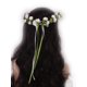 thumbnail image 4 of White Flower Branch Bridal Beach Wedding Prom Head Wreath Photo Yuyangstore Novia blanco y verde rosa flores rama boda cabeza corona corona Floral Halo tocado tamaño adulto, 4 of 8