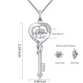 thumbnail image 2 of MABELLA Dancing Diamond Key to Heart Sterling Silver Key CZ Pendant Necklace, 18", 2 of 6