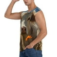 thumbnail image 3 of Xecao Daisy Meadow Cow Print Men's Tank Top: Sleek Sleeveless Tee for Casual Sports and Beach Occasions-XX-Large, 3 of 7