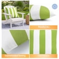 thumbnail image 4 of 18x18 Inch Outdoor Throw Pillows Set of 2, Waterproof & Fade-Resistant, Square Decorative Cushion For Patio Furniture, All Weather Outdoor Pillows (Green White Stripes), 4 of 7