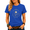 Blue, variant on Women's Bohemian Celestial Graphic V-Neck Short Sleeve T-Shirt Purple Standard Fit Everyday Top