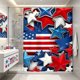 thumbnail image 4 of Independence Day Holiday Party Celebration Shower Curtain Bathroom Partition Decoration Hanging Curtain, 4 of 6