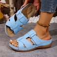 thumbnail image 5 of Xdegoge Plus Size Thick Sole Sandals for Women Open Toe Casual Slip On Slides Summer Cutout Stylish Beach Walking Sandal, 5 of 7