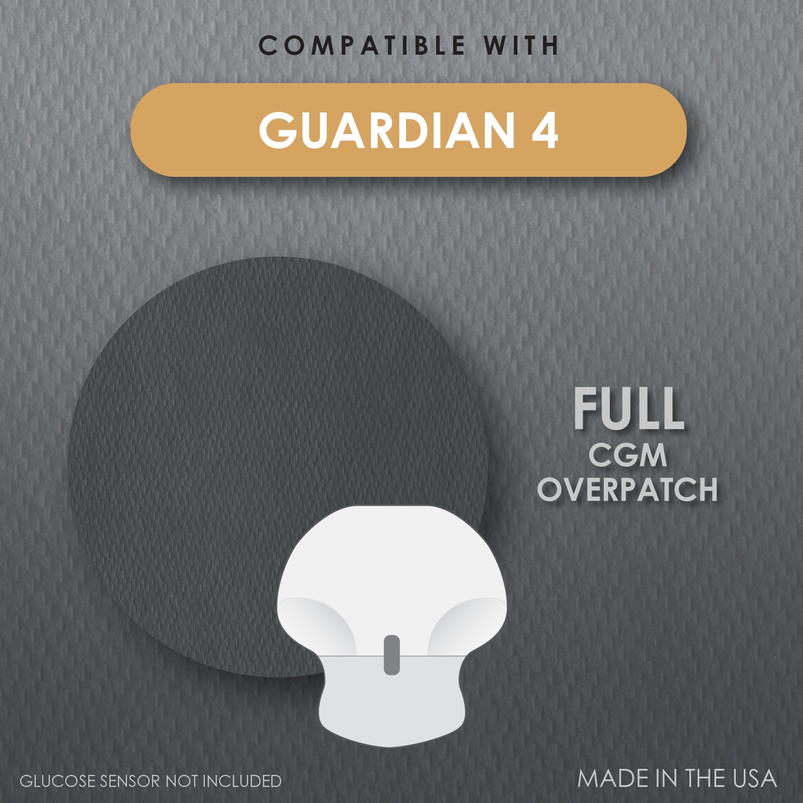 CoverGuard CGM Overpatch | Guardian 4 | Black Full Coverage Design| 25-Count | Waterproof Adhesive | Anti-Fray | Easy Application & Removal | Sensor Protection