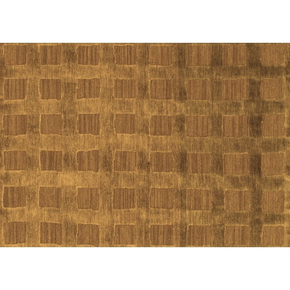 Ahgly Company Indoor Rectangle Abstract Brown Modern Area Rugs, 5' x 7'