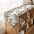 thumbnail image 4 of Fall Green Pumpkins Table Runner Linen Burlap Table Runner 70 Inches Long Thanksgiving Autumn Gnomes Floral Leaf Dresser Scarves for Kitchen Island Coffee Dining Room Party Holiday Decoration 13"x70", 4 of 8