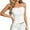 White, variant on Women's Ruffle Frill Trim Square Neck Camisole Spaghetti Straps Tank Top Sleeveless Cami Shirts