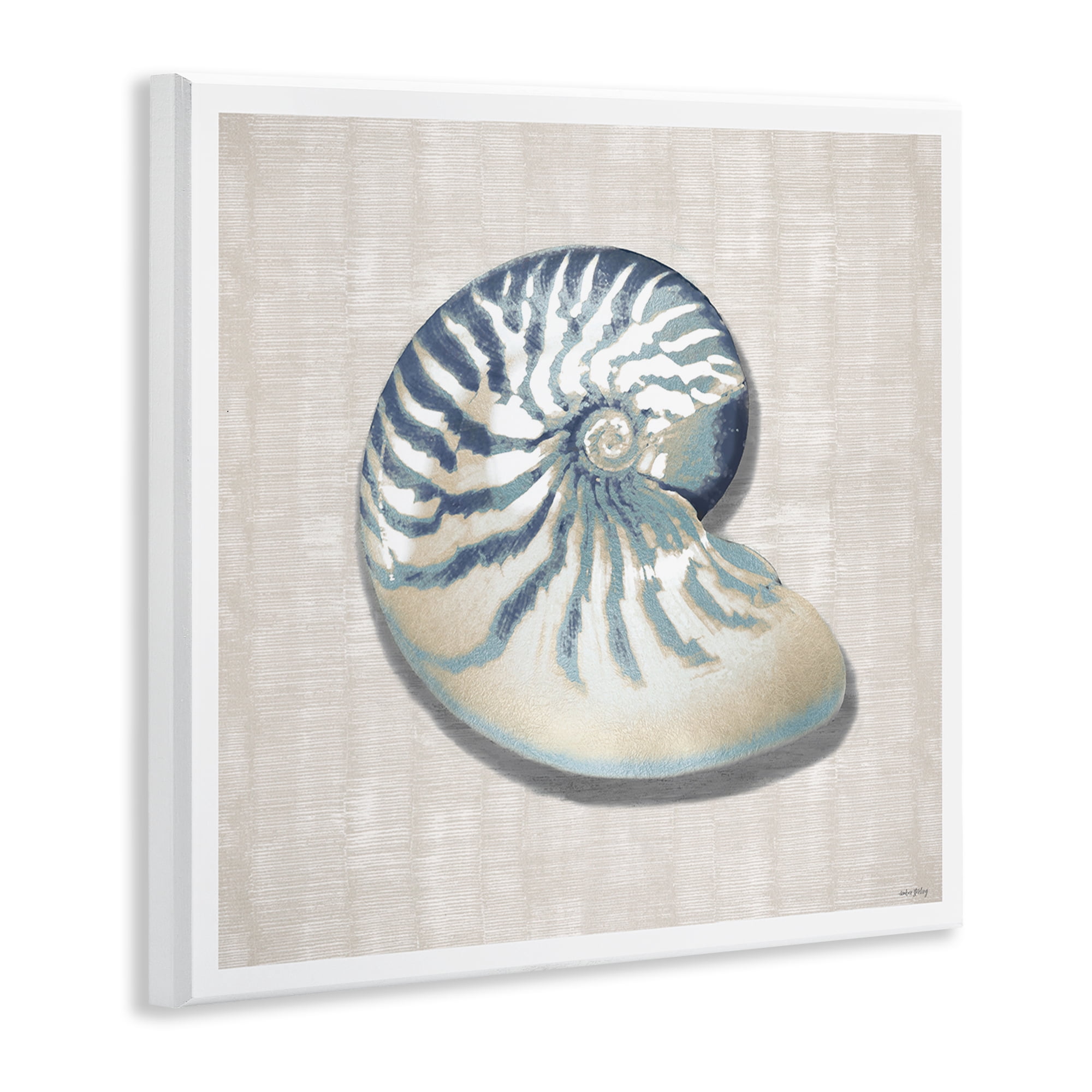 Stupell Industries Nautilus Shell in Misty Blue Wall Plaque Art, design by Amber Sterling