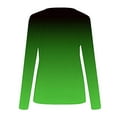 thumbnail image 4 of aidice Tops for Women Casual V Neck Long Sleeve Fitting Shirts Comfy Fall Gradient Color Blouses Tops, 4 of 5