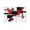 Red, variant on Red Grey Black Sun Shade Sail 8'x10' Rectangle Outdoor Shade Canopy, Irregular Modern Geometric Abstract Porch Shades Outdoor Sun Blocking Screen, Sunshade Cloth Covers for Patio/Deck/Garden