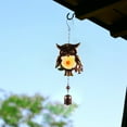 thumbnail image 5 of Owl Wind Chime Hanging Decoration Metal Owl Wind Bell Hanging Decors Iron and Glass Painted Crafts Wind Chime Tube Hanging Ornament for Window Wall Room Decoration Bell Style Yellow, 5 of 10