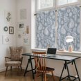 thumbnail image 5 of Blue Paisley Kitchen Curtain for Berdoom Living Room Cafe 54 Inch Length, Ethnic Vintage Floral Botanical Abstract Tiers Curtains Light Filtering Drapes Rod Pocket Window Treatment 2 Panels 52"Wx54"L, 5 of 8