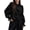Black, variant on Womens Blouses Long Sleeve Crewneck Bow Tie Satin Tops Dressy Casual Textured Work Office Shirts S-2XL