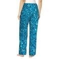 thumbnail image 3 of Fotbe Blue Glitter Women's Pajama Pants,Sleepwear Pants,Pj Bottoms Drawstring And Pockets-XX-Large, 3 of 9