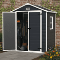 thumbnail image 6 of 6x4FT Shed, Outdoor Storage Shed with Floor & Window, Large Patio Plastic Tool Shed Patio Cabinet for Garden Yard, Lockable Bike Shed with Padlock, as Pet Home Trash Can Storage, 6 of 9
