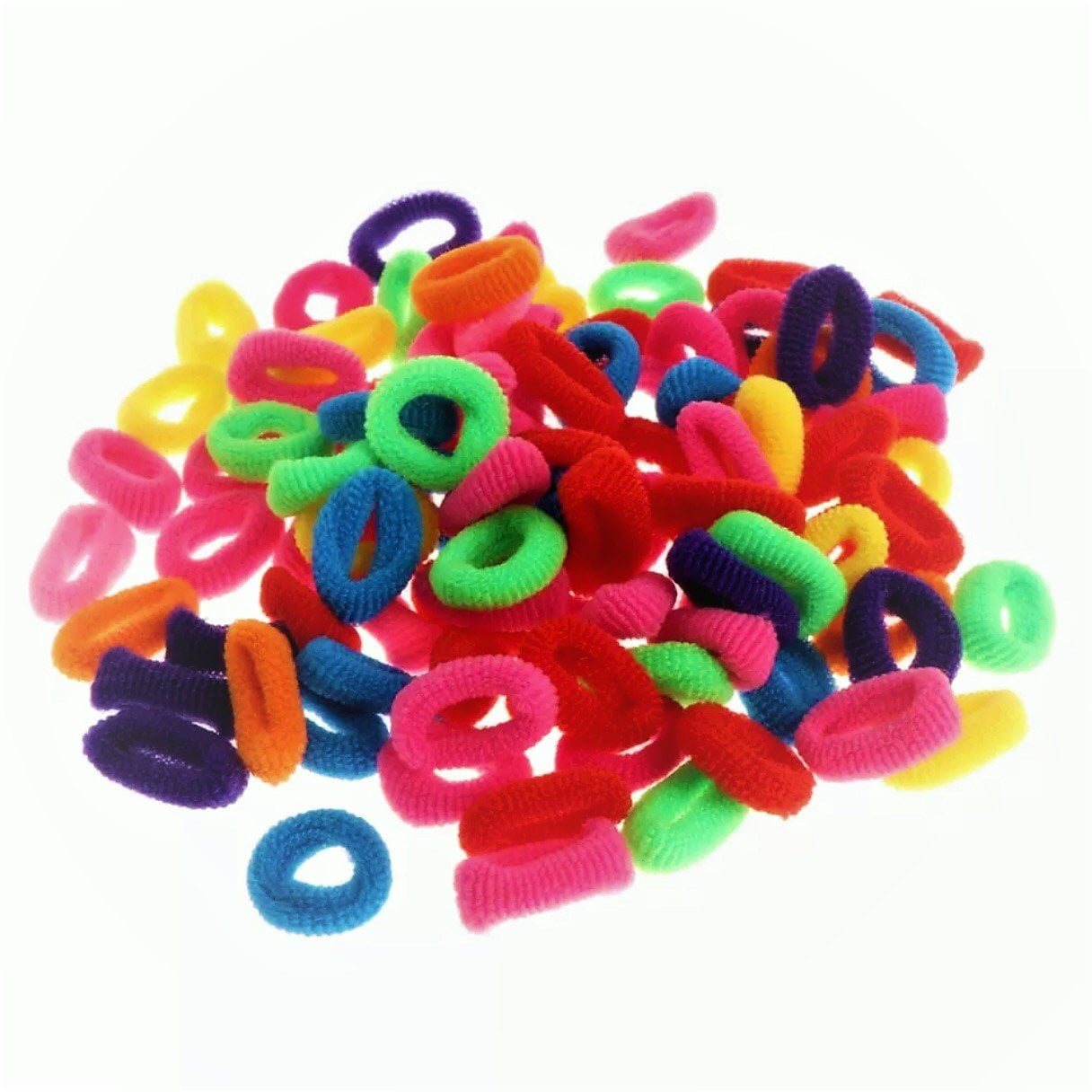 Hair Bands Elastics Ties for Baby Girls Colorful Set Of 50/100, Tiny Soft Rubber Bands for Kids