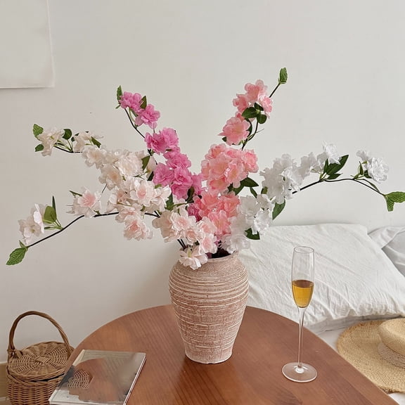 mdesiwst Artificial Cherry Blossom Branches 31.5" Faux Long Stem Spring Flowers for Tall Vase Realistic Flower Stems for Home Wedding Easter Table Centerpiece