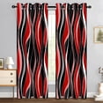thumbnail image 2 of Red Black Blackout Curtains, Abstract Geometric Striped Aesthetic Art Darkening Window Drapes Grommet for Living Room Bedroom Decor 42"W x 63"L (Pack of 2), 2 of 6