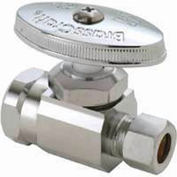 BrassCraft OR12X C1 Stop Valve, 1/2 x 3/8 in Connection, Compression x FIP, 125 psi Pressure, Brass Body