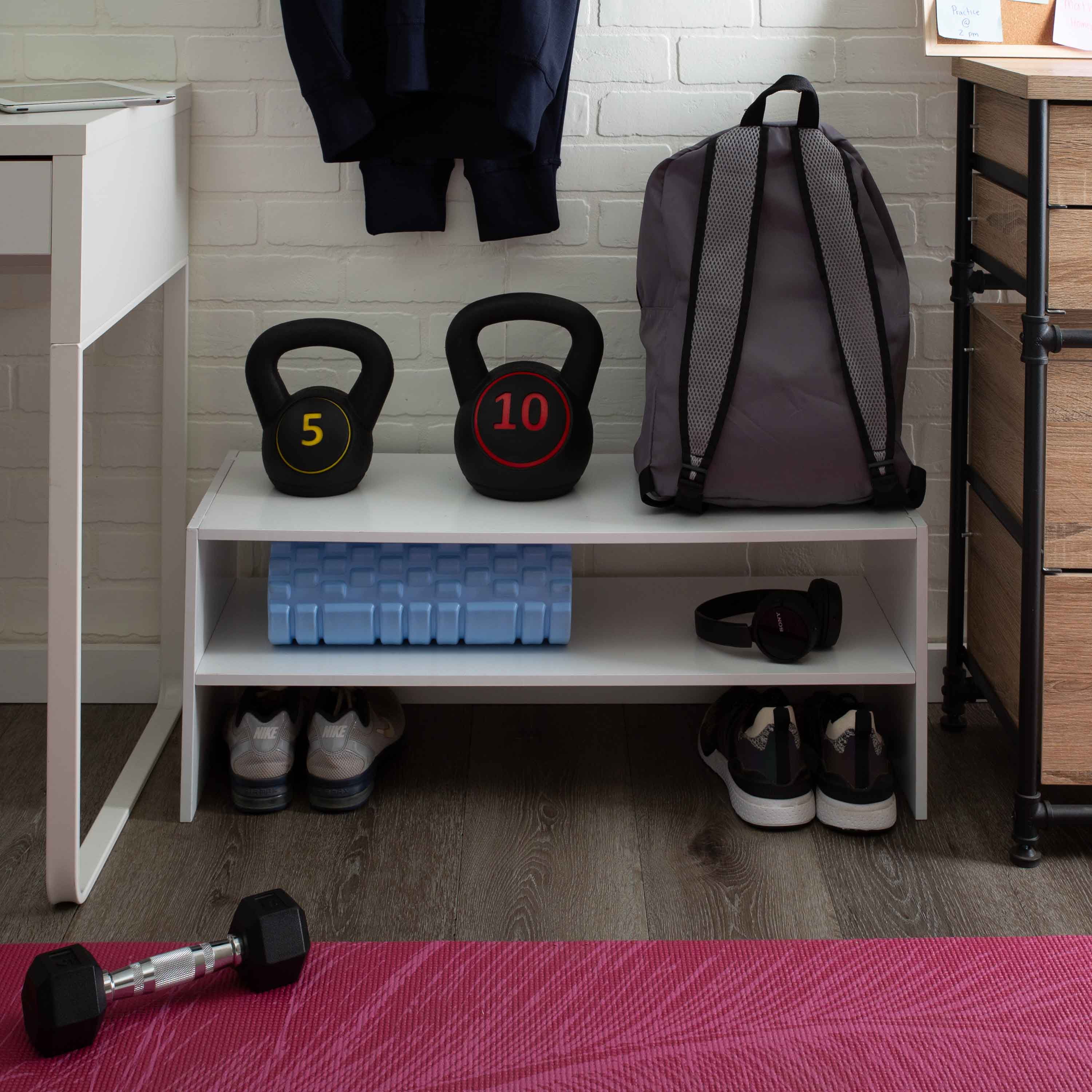 Organize It All 2 Shelf Stackable Shoe Rack in White