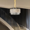 thumbnail image 2 of LUVODI 15.57'' Φ Luxury Crystal Pendant Lamp Villa Living Room Rain Drop Bar Ceiling Light for Dining Rooms Bedroom, 2 of 17