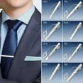 thumbnail image 2 of GKNET Gold Premium Classic Clip Mens Plain Stainless Steel 5CM Slim Tie Clasp Bars Pin-M1, 2 of 9