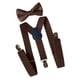 thumbnail image 5 of Tirantes para hombre con pajarita, tirantes ajustables con clips, tirantes de esmoquin para Marrón, 5 of 9