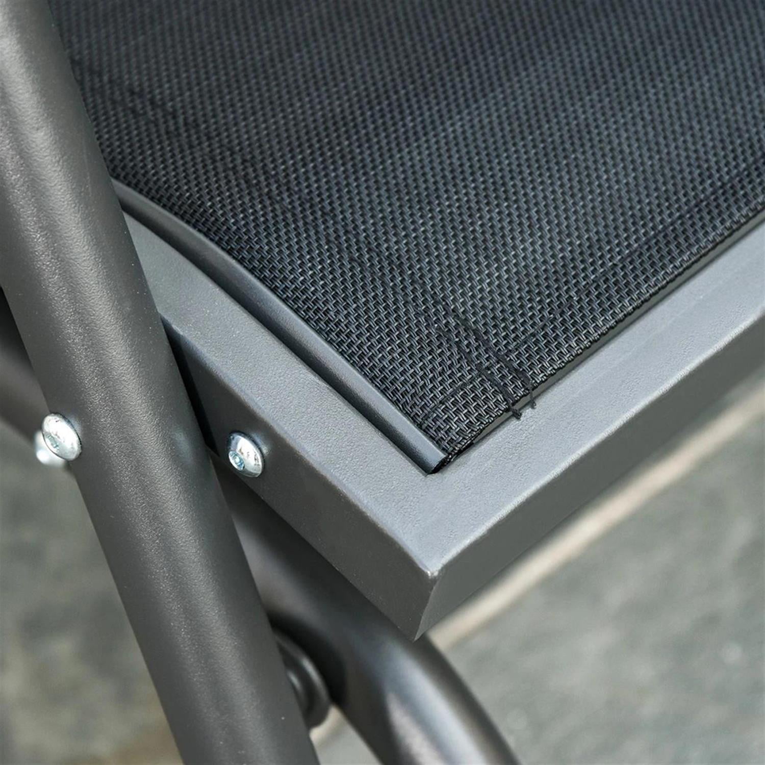 Demi Bonn 2-Piece Outdoor Glider Chairs, Swing Rocking Chair Set with Breathable Mesh Fabric, Sturdy Durable Frame, Curved Armrests for Backyard, Garden, Porch, Black