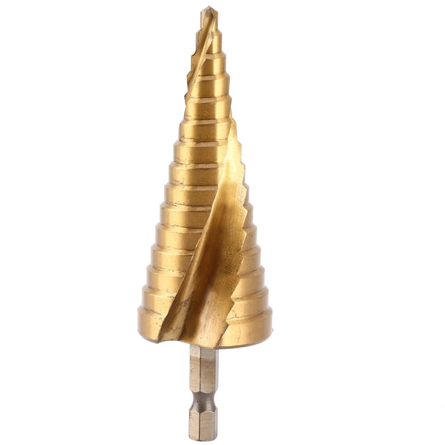 Broca escalonada de acero de alta velocidad, herramienta cortadora de agujeros con mango hexagonal para taladrar madera de 4 mm a 32 mm.
