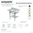 thumbnail image 4 of Kingston Brass KVPB36MBB0 Templeton 36" Rectangular Brass, Marble Console Bathroom Sink -, 4 of 4