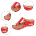 thumbnail image 4 of Rokment Women's Orthopedic Wedges Flip Flops Dress Sandals 2026 Summer Fashion Casual Comfortable Leather Platform Arch Support Walking Thongs Beach Slip on Slides Red Size 9, 4 of 6