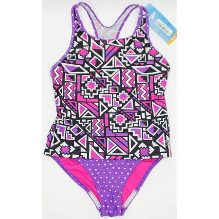 Speedo Girls Swim Suit, 2 Piece, Tankini, Size 14, Purple -