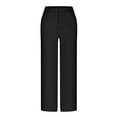 thumbnail image 6 of Women's Pull On Dress Pants Stretch Cotton Twill Work Casual Mid Rise Ankle Length Trousers with Pockets (L, Black), 6 of 6