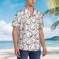 thumbnail image 3 of Balery Cute Baseball Camisas hawaianas de manga corta para hombre, camisas playeras de corte holgado, camisas de vacaciones con botones,3X-Large, 3 of 7