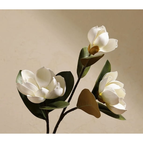 1 elegante y rústico ramo de flores artificiales de magnolia/kapok - decoración for sala de estar, entrada, estudio, mesa de comedor.