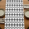 thumbnail image 5 of Table Runners 72 Inches Long Dress Scarves, Vintage Bohemia Farmhouse Kitchen/Dining Table Runner, Coffee Tablerunners, Abstract Geometric Art Simple Boho Dark Gray 14x72 Inch, 5 of 9