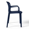 thumbnail image 4 of WestinTrends Playa 5-Piece Outdoor Resin Round Patio Dining Table Set with Modern Stackable Patio Dining Chairs, Navy Blue, 4 of 15
